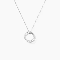 Collier Argent Blanc Circus Oxyde De Zirconium Maille
