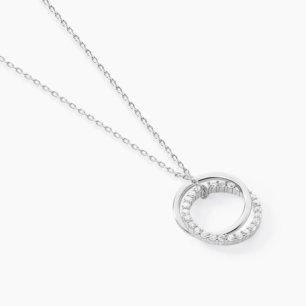 Collier Argent Blanc Circus Oxyde De Zirconium Maille