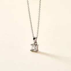 Collier Argent Blanc Jenah Oxyde De Zirconium
