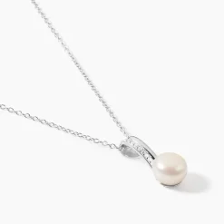 Collier Argent Blanc Kathy Perle De Culture
