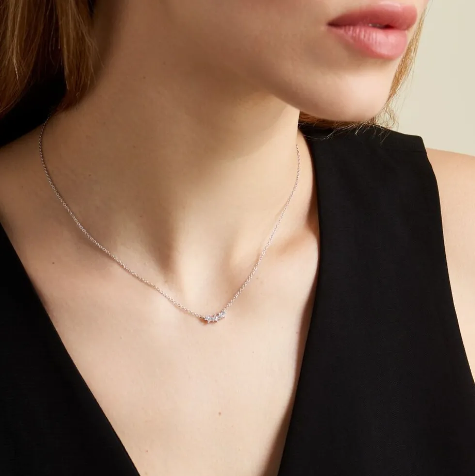 Collier Argent Eden Oxyde De Zirconiums
