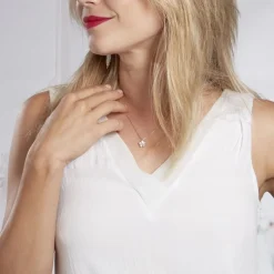 Collier Argent Rose Siriana Oxyde De Zirconium