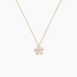 Collier Argent Rose Siriana Oxyde De Zirconium