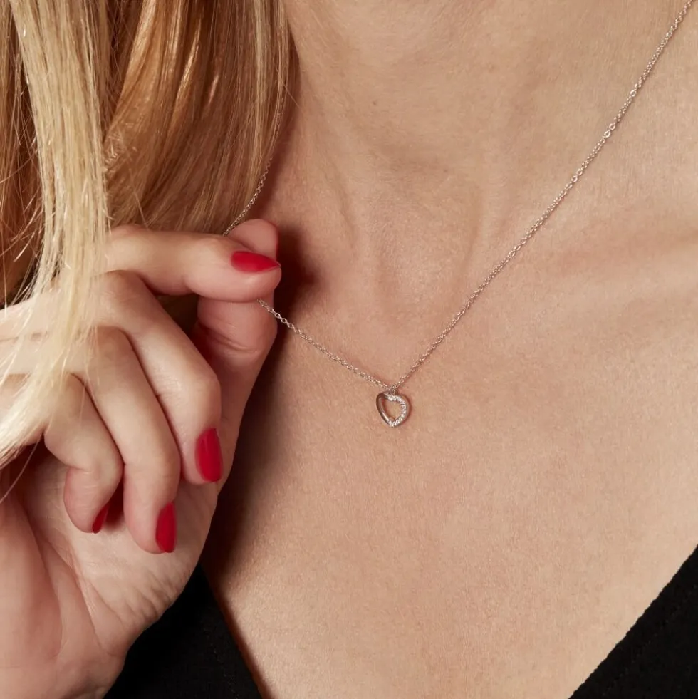 Collier Argent Saverio Oxydes De Zirconium