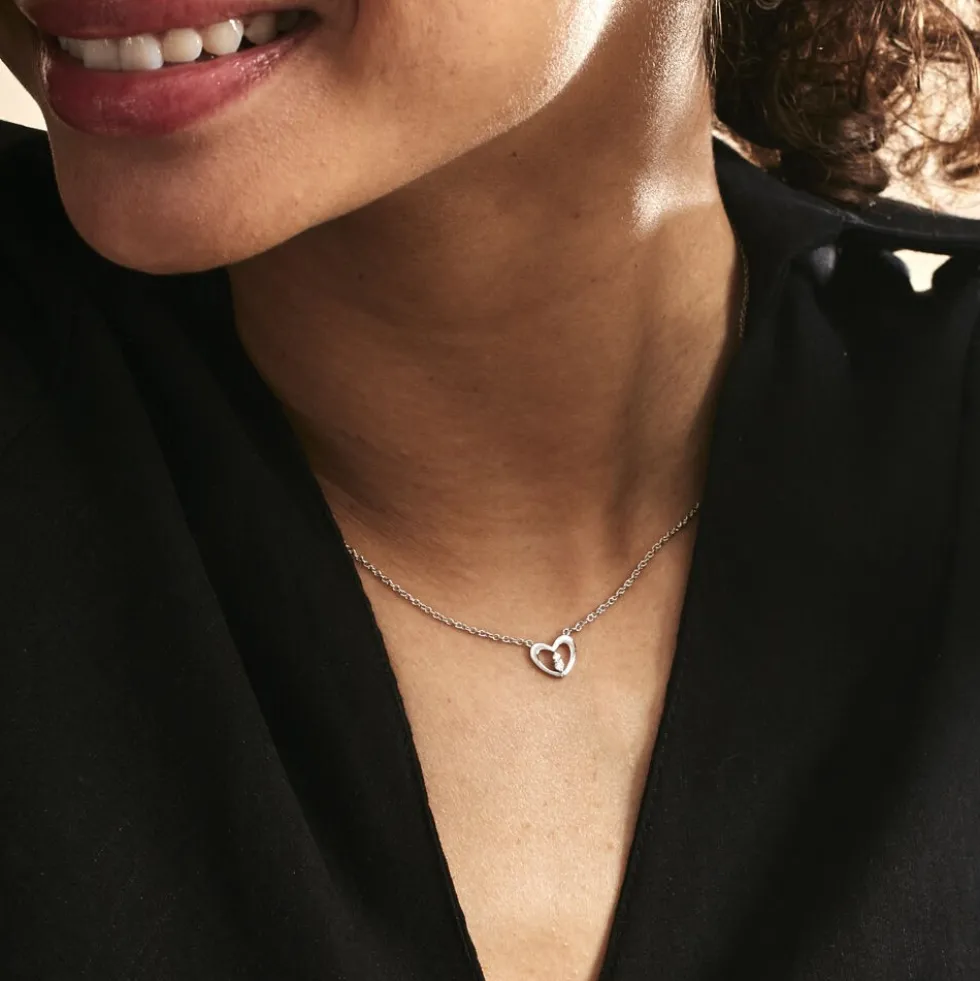 Collier Argent Savin Oxydes De Zirconium