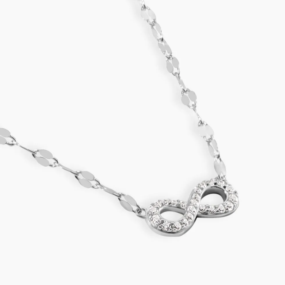 Collier Argent Wine Infini Oxydes De Zirconium