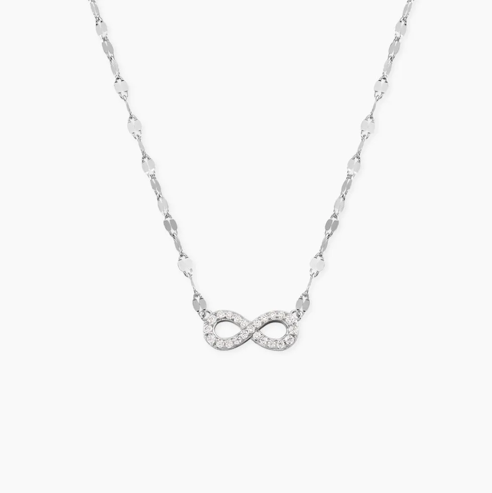Collier Argent Wine Infini Oxydes De Zirconium