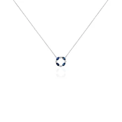 Collier Arlina Or Blanc Saphir Et Diamant