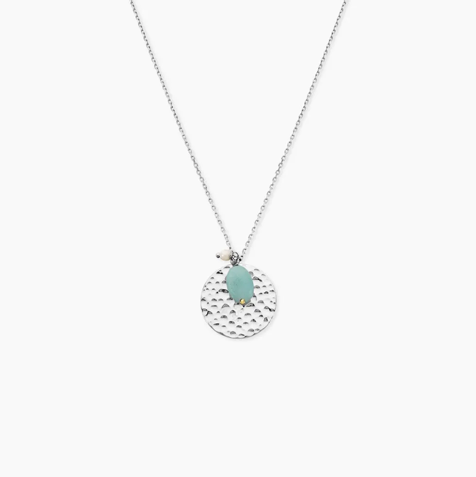Collier Aroha Argent Blanc Amazonite Perle De Culture