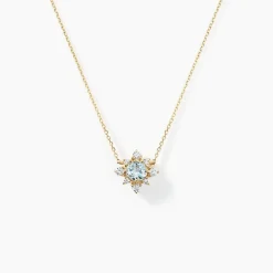 Collier Astrithr Or Jaune Topaze Oxyde De Zirconium