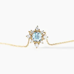 Collier Astrithr Or Jaune Topaze Oxyde De Zirconium