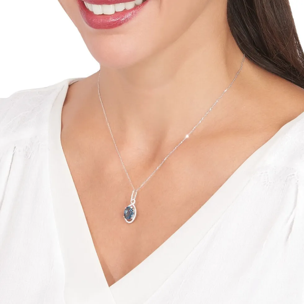 Collier Ayanna Or Blanc Topaze Et Oxyde De Zirconium