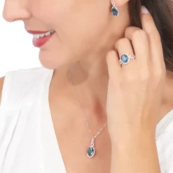 Collier Ayanna Or Blanc Topaze Et Oxyde De Zirconium