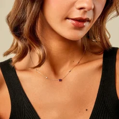 Collier Ayomide Or Jaune Améthyste Oxyde De Zirconium