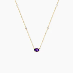 Collier Ayomide Or Jaune Améthyste Oxyde De Zirconium