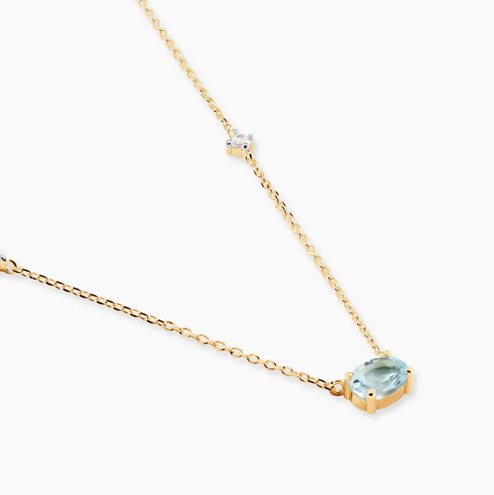 Collier Ayomide Or Jaune Topaze Oxyde De Zirconium