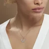 Collier Azalea Argent Blanc Email Rose