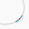 Collier Behati Argent Blanc Corail Turquoise
