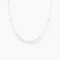 Collier Billes Or Jaune Perle De Culture