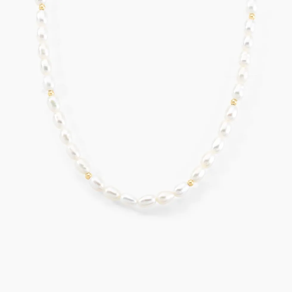 Collier Billes Or Jaune Perle De Culture