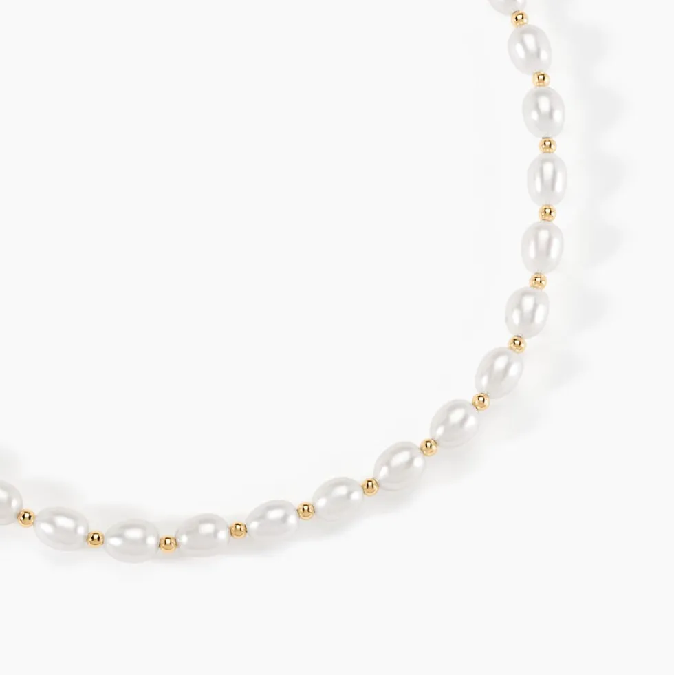 Collier Billes Or Jaune Perle De Culture