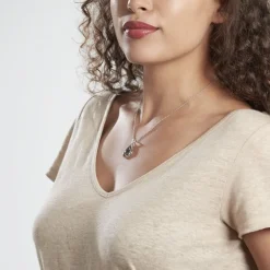 Collier Brewen Argent Blanc Céramique Et Oxyde De Zirconium
