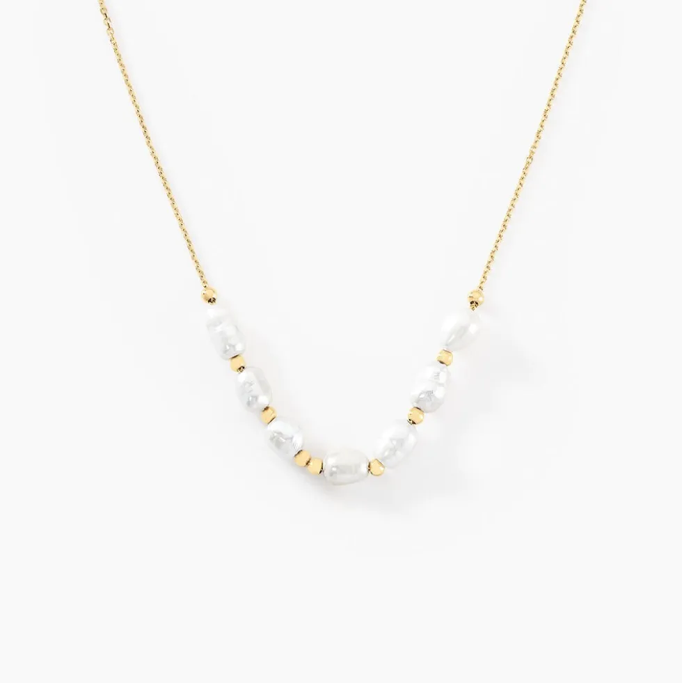 Collier Bron Or Jaune Perle De Culture
