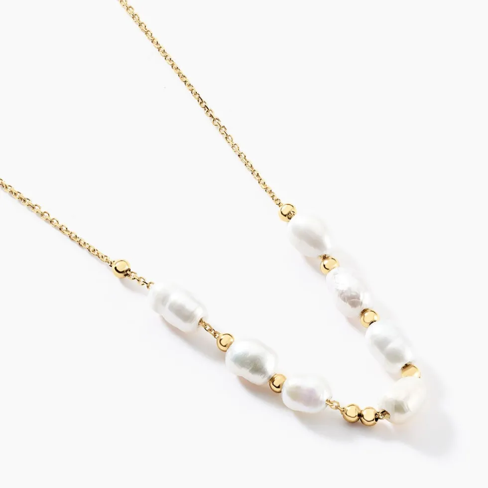 Collier Bron Or Jaune Perle De Culture