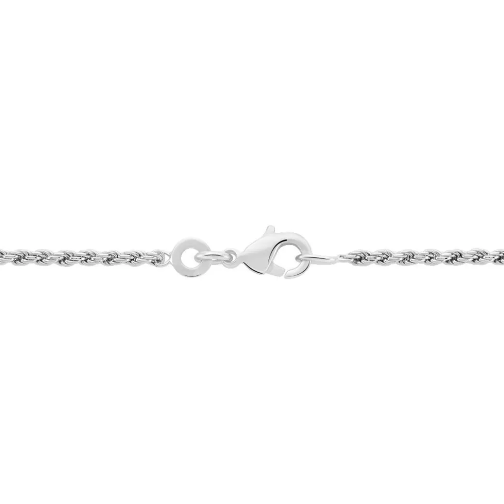 Collier Cacilda Maille Corde Argent Blanc