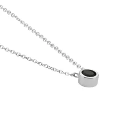 Collier Cadell Argent Blanc Oxyde De Zirconium Noir