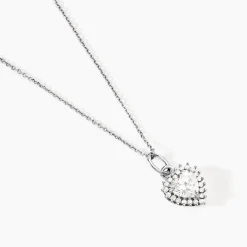 Collier Calvi Argent Blanc Oxyde De Zirconium