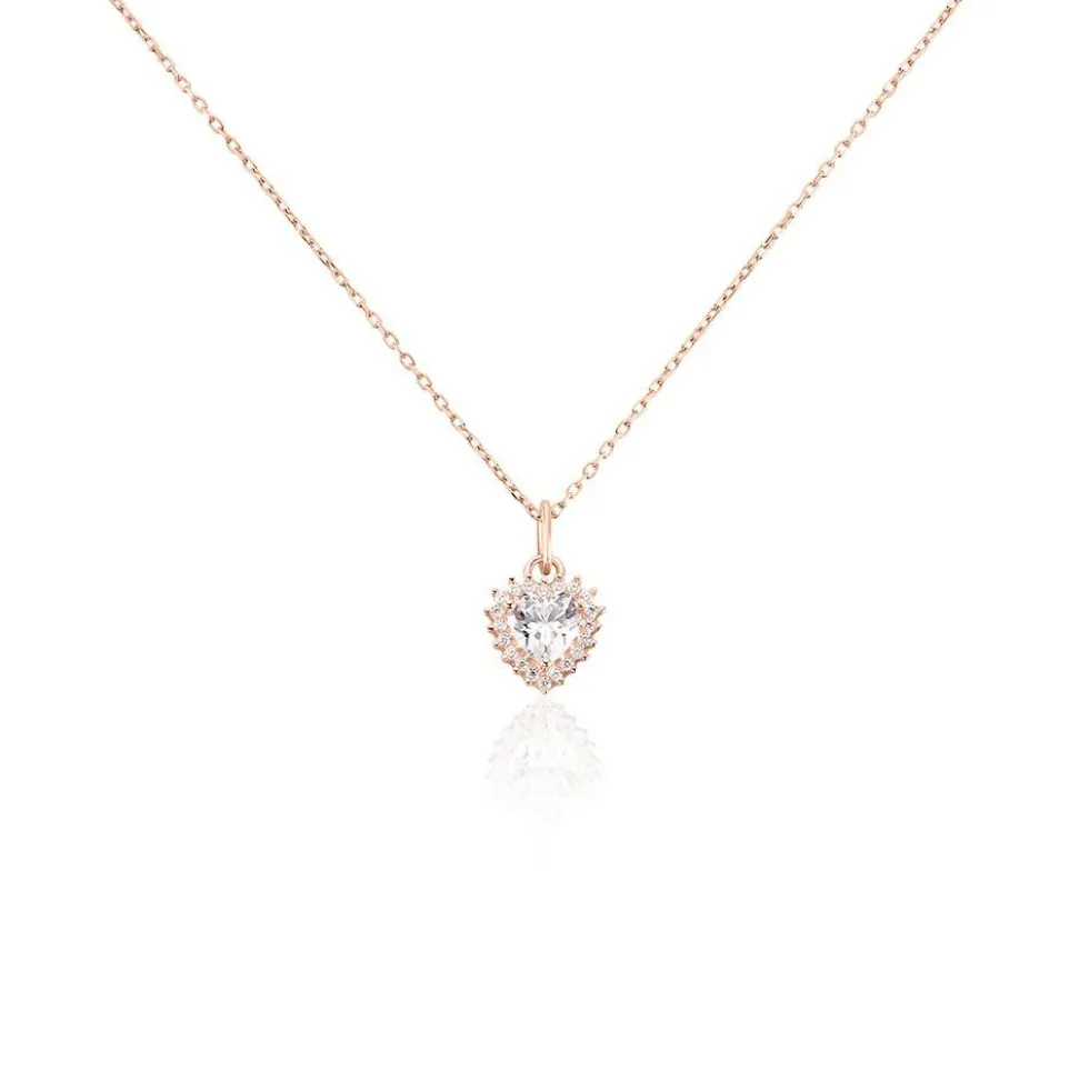 Collier Calvi Argent Rose Oxyde De Zirconium