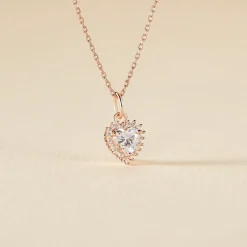 Collier Calvi Argent Rose Oxyde De Zirconium