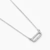 Collier Canelle Argent Blanc Oxyde De Zirconium