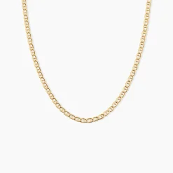 Collier Capucin Or Jaune Maille Marine Plate