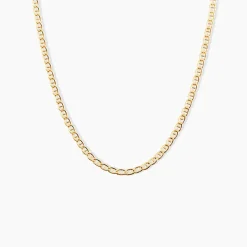 Collier Capucin Or Jaune Maille Marine Plate