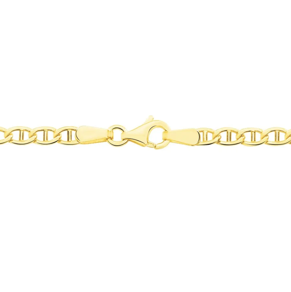 Collier Capucin Or Jaune Maille Marine Plate