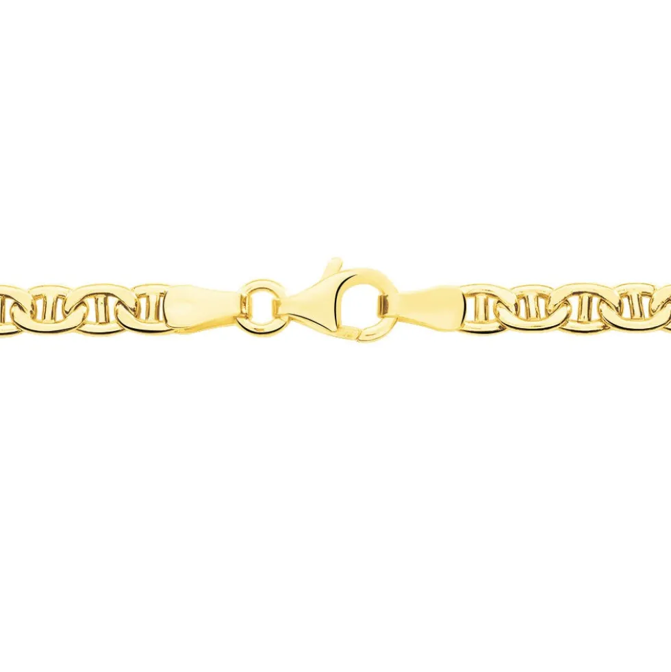 Collier Capucin Or Jaune Maille Marine Plate