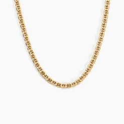 Collier Capucin Or Jaune Maille Marine Plate