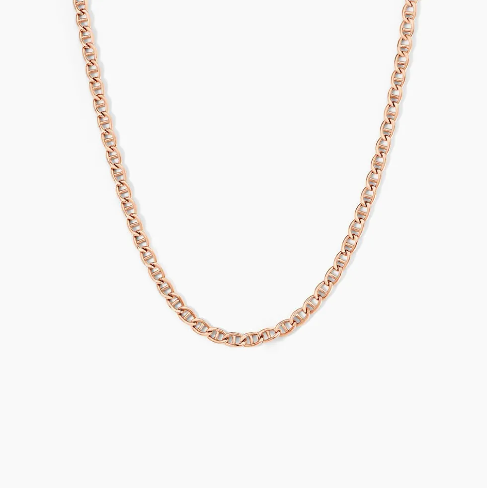 Collier Capucin Or Rose Maille Marine Plate