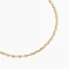 Collier Carlo Or Bicolore Maille Marine Ronde