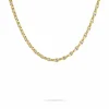 Collier Carlo Or Bicolore Maille Marine Ronde