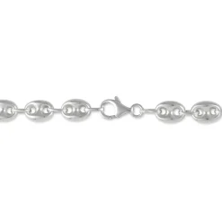 Collier Carrus Maille Grain De Cafe Argent Blanc