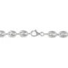 Collier Carrus Maille Grain De Cafe Argent Blanc
