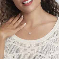 Collier Cassandria Argent Blanc Oxyde De Zirconium