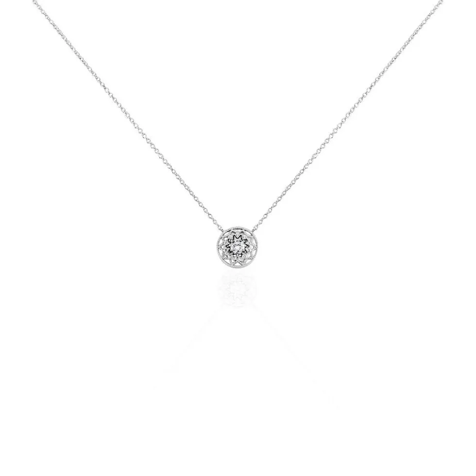 Collier Cassandria Argent Blanc Oxyde De Zirconium