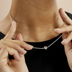 Collier Catarina Argent Blanc
