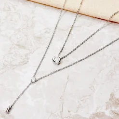 Collier Cate Argent Blanc Oxyde De Zirconium