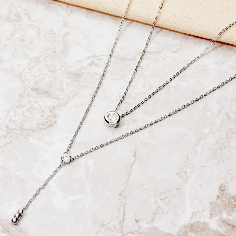 Collier Cate Argent Blanc Oxyde De Zirconium