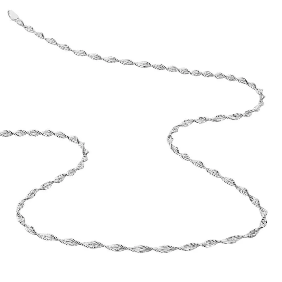 Collier Ciana Torsade Diamante Argent Blanc